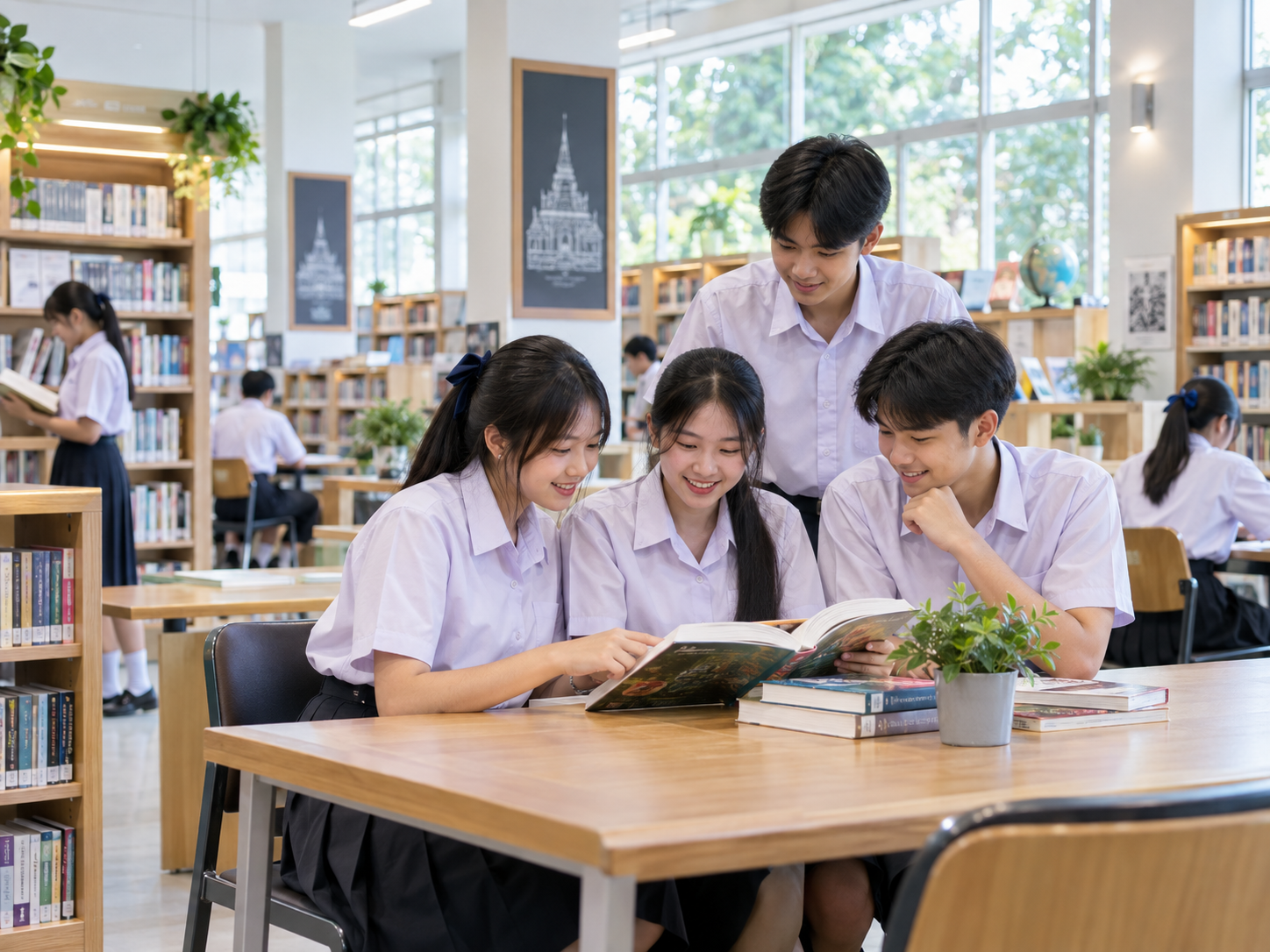 ค้นคว้าความรู้ในห้องสมุด